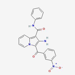 molecular formula C22H16N4O4 B2730888 2-amino-3-(3-nitrobenzoyl)-N-phenylindolizine-1-carboxamide CAS No. 906162-42-3
