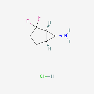 molecular formula C6H10ClF2N B2730890 (1R,5S,6R)-2,2-Difluorobicyclo[3.1.0]hexan-6-amine;hydrochloride CAS No. 2375249-40-2
