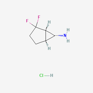 molecular formula C6H10ClF2N B2730890 (1R,5S,6R)-2,2-二氟双环[3.1.0]己烷-6-胺;盐酸盐 CAS No. 2375249-40-2