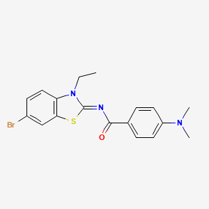 N-(6-bromo-3-ethyl-1,3-benzothiazol-2-ylidene)-4-(dimethylamino)benzamide