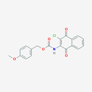 molecular formula C19H14ClNO5 B2730914 4-methoxybenzyl N-(3-chloro-1,4-dioxo-1,4-dihydro-2-naphthalenyl)carbamate CAS No. 477848-89-8