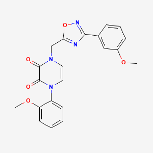 1-(2-methoxyphenyl)-4-((3-(3-methoxyphenyl)-1,2,4-oxadiazol-5-yl)methyl)pyrazine-2,3(1H,4H)-dione