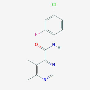 molecular formula C13H11ClFN3O B2730918 N-(4-Chloro-2-fluorophenyl)-5,6-dimethylpyrimidine-4-carboxamide CAS No. 2415454-66-7