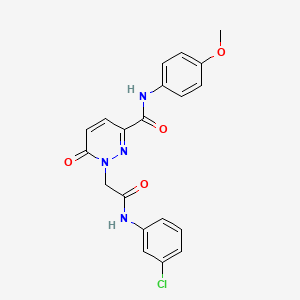 molecular formula C20H17ClN4O4 B2730926 1-(2-((3-chlorophenyl)amino)-2-oxoethyl)-N-(4-methoxyphenyl)-6-oxo-1,6-dihydropyridazine-3-carboxamide CAS No. 920157-45-5