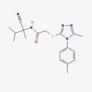 N-(2-cyano-3-methylbutan-2-yl)-2-[[5-methyl-4-(4-methylphenyl)-1,2,4-triazol-3-yl]sulfanyl]acetamide