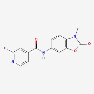 molecular formula C14H10FN3O3 B2730934 2-fluoro-N-(3-methyl-2-oxo-2,3-dihydro-1,3-benzoxazol-6-yl)pyridine-4-carboxamide CAS No. 1386884-31-6