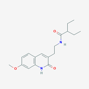 molecular formula C18H24N2O3 B2730936 2-ethyl-N-[2-(7-methoxy-2-oxo-1H-quinolin-3-yl)ethyl]butanamide CAS No. 851405-94-2
