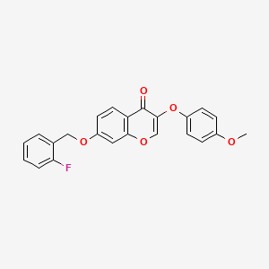 molecular formula C23H17FO5 B2730938 7-[(2-Fluorophenyl)methoxy]-3-(4-methoxyphenoxy)chromen-4-one CAS No. 496037-40-2