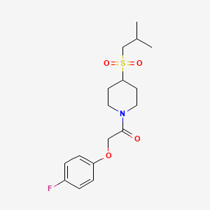 molecular formula C17H24FNO4S B2730945 2-(4-Fluorophenoxy)-1-(4-(isobutylsulfonyl)piperidin-1-yl)ethanone CAS No. 1797836-24-8