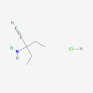 molecular formula C7H14ClN B2730956 1,1-Diethyl-prop-2-ynylamine hydrochloride CAS No. 1593887-97-8