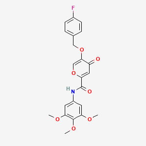 molecular formula C22H20FNO7 B2730960 5-((4-fluorobenzyl)oxy)-4-oxo-N-(3,4,5-trimethoxyphenyl)-4H-pyran-2-carboxamide CAS No. 1021258-06-9