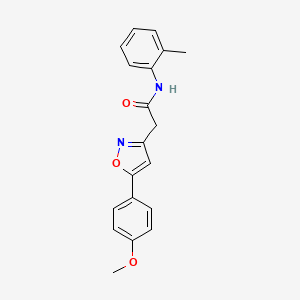 molecular formula C19H18N2O3 B2730962 2-(5-(4-methoxyphenyl)isoxazol-3-yl)-N-(o-tolyl)acetamide CAS No. 953254-47-2
