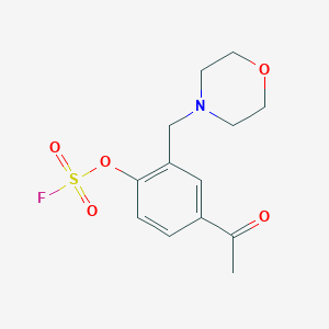 molecular formula C13H16FNO5S B2730964 4-[(5-乙酰-2-氟磺酰氧基苯基)甲基]吗啉 CAS No. 2411263-36-8