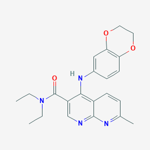 4-((2,3-dihydrobenzo[b][1,4]dioxin-6-yl)amino)-N,N-diethyl-7-methyl-1,8-naphthyridine-3-carboxamide