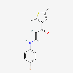 molecular formula C15H14BrNOS B2730983 (E)-3-(4-bromoanilino)-1-(2,5-dimethylthiophen-3-yl)prop-2-en-1-one CAS No. 860644-76-4