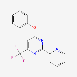molecular formula C16H10F3N3O B2731009 苯基2-(2-吡啶基)-6-(三氟甲基)-4-嘧啶基醚 CAS No. 338418-27-2