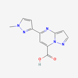 molecular formula C11H9N5O2 B2731014 5-(1-Methyl-1H-pyrazol-3-yl)pyrazolo[1,5-a]pyrimidine-7-carboxylic acid CAS No. 1443279-45-5