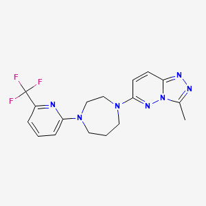 molecular formula C17H18F3N7 B2731017 3-Methyl-6-[4-[6-(trifluoromethyl)pyridin-2-yl]-1,4-diazepan-1-yl]-[1,2,4]triazolo[4,3-b]pyridazine CAS No. 2320177-65-7