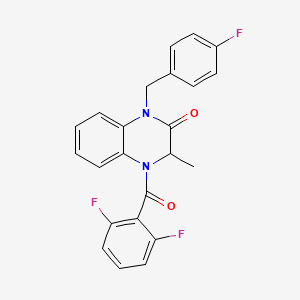 molecular formula C23H17F3N2O2 B2731023 4-(2,6-difluorobenzoyl)-1-(4-fluorobenzyl)-3-methyl-3,4-dihydro-2(1H)-quinoxalinone CAS No. 317833-47-9