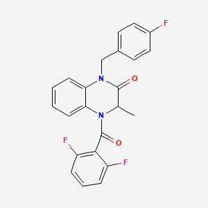 molecular formula C23H17F3N2O2 B2731023 4-(2,6-二氟苯甲酰基)-1-(4-氟苯甲基)-3-甲基-3,4-二氢-2(1H)-喹诺酮 CAS No. 317833-47-9