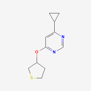 molecular formula C11H14N2OS B2731027 4-环丙基-6-(噻吩并[3,2-b]氧基)嘧啶 CAS No. 2200691-06-9