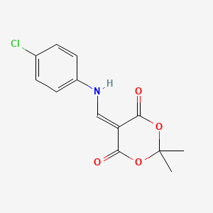 molecular formula C13H12ClNO4 B2731029 5-(((4-Chlorophenyl)amino)methylene)-2,2-dimethyl-1,3-dioxane-4,6-dione CAS No. 25063-46-1