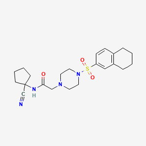 molecular formula C22H30N4O3S B2731030 N-(1-cyanocyclopentyl)-2-[4-(5,6,7,8-tetrahydronaphthalene-2-sulfonyl)piperazin-1-yl]acetamide CAS No. 877942-81-9