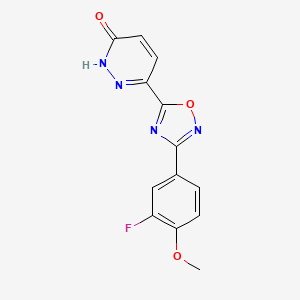 molecular formula C13H9FN4O3 B2731049 6-[3-(3-氟-4-甲氧基苯基)-1,2,4-噁二唑-5-基]吡啶并[1,2-a]嘧啶-3(2H)-酮 CAS No. 1993059-11-2