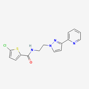 molecular formula C15H13ClN4OS B2731055 5-chloro-N-(2-(3-(pyridin-2-yl)-1H-pyrazol-1-yl)ethyl)thiophene-2-carboxamide CAS No. 1448136-66-0