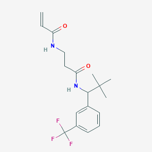 molecular formula C18H23F3N2O2 B2731057 N-[2,2-Dimethyl-1-[3-(trifluoromethyl)phenyl]propyl]-3-(prop-2-enoylamino)propanamide CAS No. 2199832-46-5