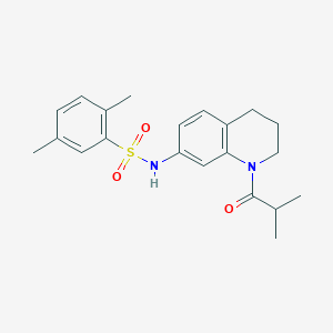 molecular formula C21H26N2O3S B2731064 N-(1-isobutyryl-1,2,3,4-tetrahydroquinolin-7-yl)-2,5-dimethylbenzenesulfonamide CAS No. 1005301-17-6