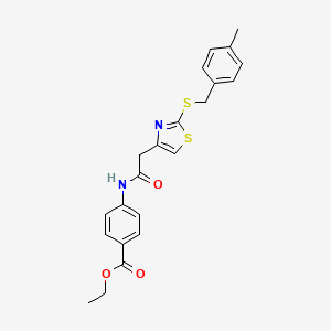 Ethyl 4-(2-(2-((4-methylbenzyl)thio)thiazol-4-yl)acetamido)benzoate