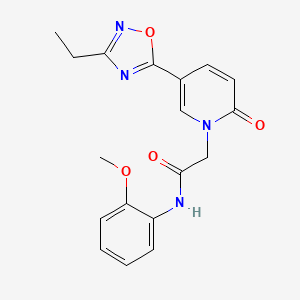 molecular formula C18H18N4O4 B2731073 2-(5-(3-ethyl-1,2,4-oxadiazol-5-yl)-2-oxopyridin-1(2H)-yl)-N-(2-methoxyphenyl)acetamide CAS No. 1251633-19-8