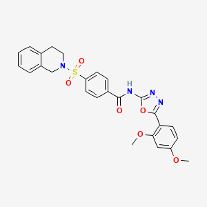 4-((3,4-dihydroisoquinolin-2(1H)-yl)sulfonyl)-N-(5-(2,4-dimethoxyphenyl)-1,3,4-oxadiazol-2-yl)benzamide