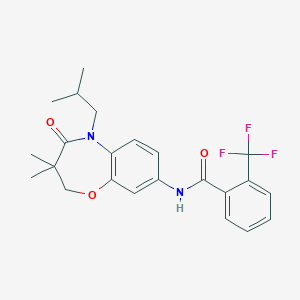 N-(5-isobutyl-3,3-dimethyl-4-oxo-2,3,4,5-tetrahydrobenzo[b][1,4]oxazepin-8-yl)-2-(trifluoromethyl)benzamide