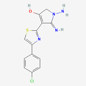 molecular formula C13H11ClN4OS B2731087 1,5-Diamino-4-[4-(4-chlorophenyl)-1,3-thiazol-2-yl]-2,3-dihydro-1H-pyrrol-3-one CAS No. 610278-86-9