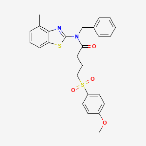 molecular formula C26H26N2O4S2 B2731090 N-苄基-4-((4-甲氧基苯基)磺酰)-N-(4-甲基苯并[d]噻唑-2-基)丁酰胺 CAS No. 941907-18-2