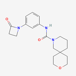 N-[3-(2-oxoazetidin-1-yl)phenyl]-9-oxa-2-azaspiro[5.5]undecane-2-carboxamide