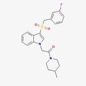 molecular formula C23H25FN2O3S B2731097 3-[(3-fluorobenzyl)sulfonyl]-1-[2-(4-methylpiperidin-1-yl)-2-oxoethyl]-1H-indole CAS No. 878060-64-1