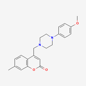 molecular formula C22H24N2O3 B2731099 4-{[4-(4-methoxyphenyl)piperazin-1-yl]methyl}-7-methyl-2H-chromen-2-one CAS No. 850765-32-1