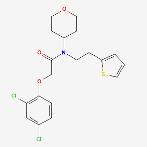 2-(2,4-dichlorophenoxy)-N-(tetrahydro-2H-pyran-4-yl)-N-(2-(thiophen-2-yl)ethyl)acetamide