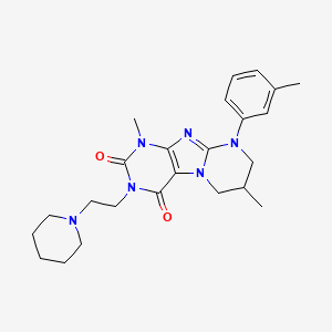 1,7-dimethyl-3-(2-(piperidin-1-yl)ethyl)-9-(m-tolyl)-6,7,8,9-tetrahydropyrimido[2,1-f]purine-2,4(1H,3H)-dione