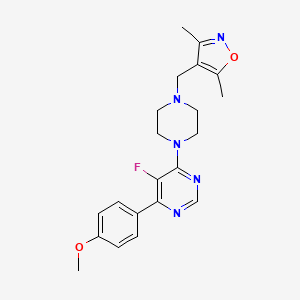 4-[[4-[5-Fluoro-6-(4-methoxyphenyl)pyrimidin-4-yl]piperazin-1-yl]methyl]-3,5-dimethyl-1,2-oxazole