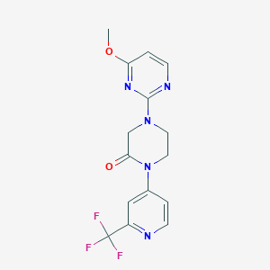 4-(4-Methoxypyrimidin-2-yl)-1-[2-(trifluoromethyl)pyridin-4-yl]piperazin-2-one