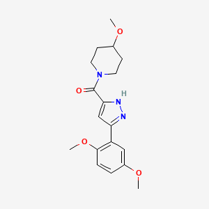 (3-(2,5-dimethoxyphenyl)-1H-pyrazol-5-yl)(4-methoxypiperidin-1-yl)methanone