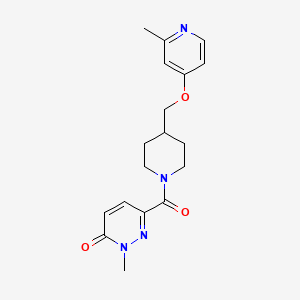 molecular formula C18H22N4O3 B2731137 2-Methyl-6-[4-[(2-methylpyridin-4-yl)oxymethyl]piperidine-1-carbonyl]pyridazin-3-one CAS No. 2379951-96-7