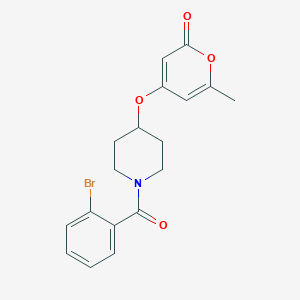 molecular formula C18H18BrNO4 B2731138 4-((1-(2-溴苯甲酰)哌嗪-4-基)氧基)-6-甲基-2H-吡喃-2-酮 CAS No. 1795423-70-9