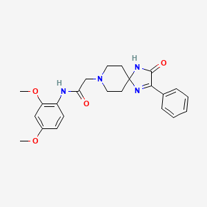 molecular formula C23H26N4O4 B2731145 N-(2,4-dimethoxyphenyl)-2-(3-oxo-2-phenyl-1,4,8-triazaspiro[4.5]dec-1-en-8-yl)acetamide CAS No. 932475-74-6