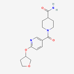 molecular formula C16H21N3O4 B2731149 1-[6-(oxolan-3-yloxy)pyridine-3-carbonyl]piperidine-4-carboxamide CAS No. 2034312-33-7