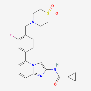 N-[5-[4-[(1,1-Dioxo-1,4-thiazinan-4-yl)methyl]-3-fluorophenyl]imidazo[1,2-a]pyridin-2-yl]cyclopropanecarboxamide